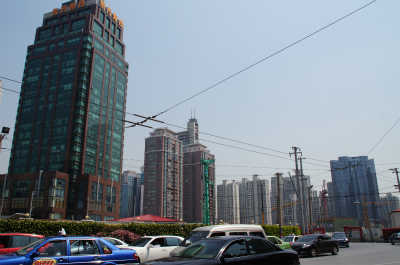中国旅行、上海観光編＠南京西路と石門一路の交差点