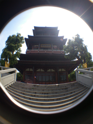 とまとじゅーす的中国旅行記、杭州観光編＠鼓楼付近、南宋時代に建立された望仙楼をfisheyeとXperia acro SO-03Dで撮影