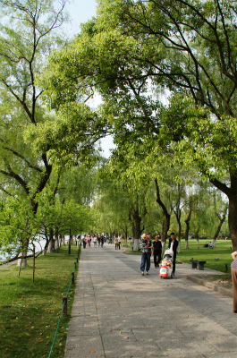 中国旅行記、杭州観光編＠西湖の湖畔沿いに北側へ向かって散歩。当然のように観光客や地元民らしき人達が沢山いました