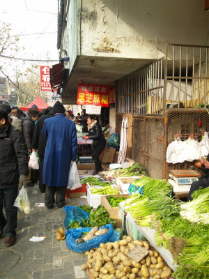 中国旅行記＠上海滞在記。上海、芷江(zhi jiang)西路、市場付近の風景