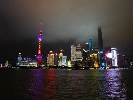 上海観光＠上海の夜景、外灘と東方名珠電視塔