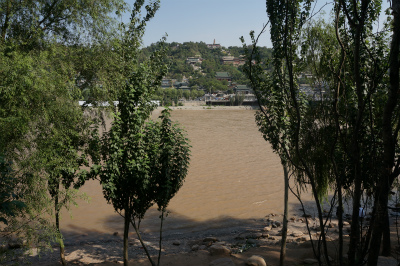 中国旅行記＠蘭州観光、中山橋付近を流れる黄河
