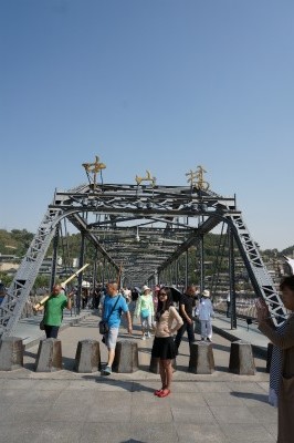 中国旅行記＠蘭州観光、中山橋（黄河第一橋・鉄橋）の南側の出入り口