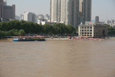 中国旅行記＠蘭州観光、中山橋（黄河第一橋・鉄橋）と黄河の遊覧船