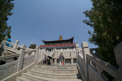中国旅行記＠蘭州観光、白塔山公園の階段
