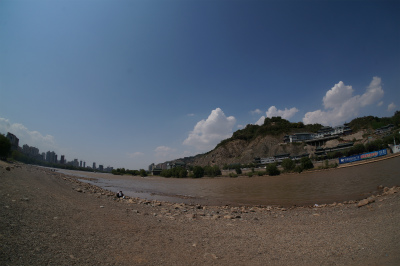 中国旅行記＠蘭州観光、黄河の河原をNEX-5Tと魚眼レンズで撮影