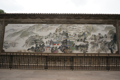 中国旅行記＠蘭州観光、五泉山公園入り口付近にある壁画