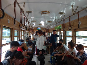 中国旅行記、大連観光＠201路のレトロなDL3000型の路面電車に乗り鉄