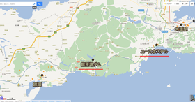大連観光＠大連観光、龍王塘ダム（龙王塘）付近の地図